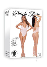 Barely Bare Crotchless Mesh Teddy - O/S - Peach