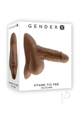 Gender X Silicone Realistic Stand To Pee Funnel - Chocolate