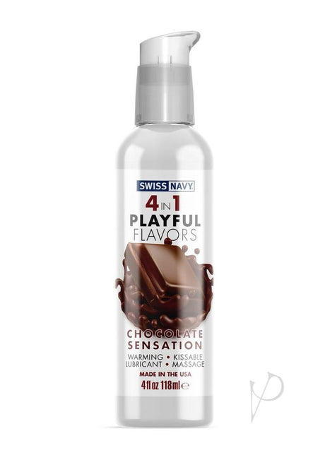 Swiss Navy 4 In 1 Flavored Lubricant 4oz - Chocolate Sensation