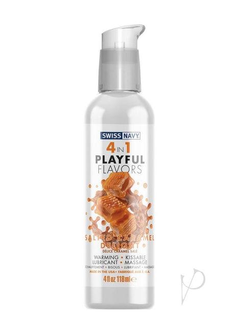 Swiss Navy 4 In 1 Flavored Lubricant 4oz - Salted Caramel Delight