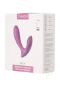 Svakom Erica Rechargeable Silicone App Compatible Dual Vibrator with Clitoral Stimulator and Remote - Romantic Rose Pink