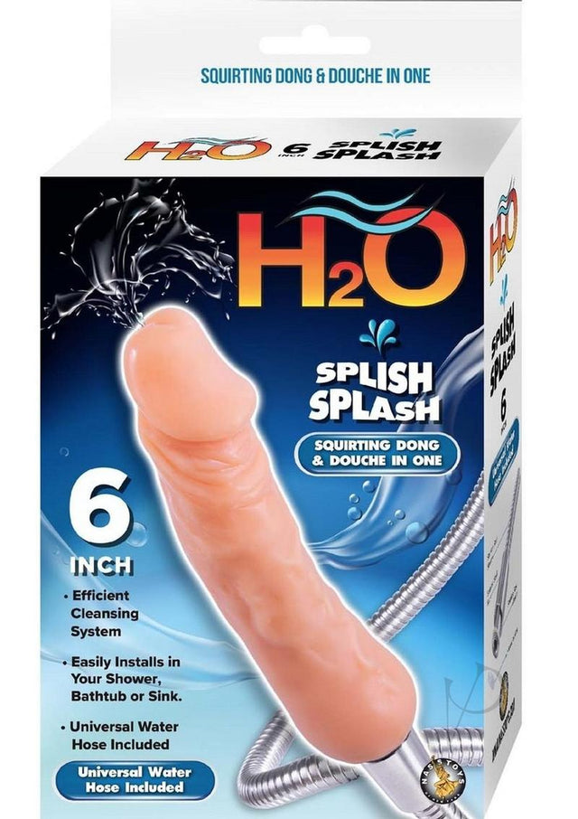 H2O Splish Splash Squirting Dong Douche 6in - Vanilla