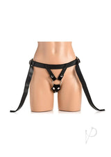 Bedroom Bliss Velvet Kiss Strap-On Harness - Black