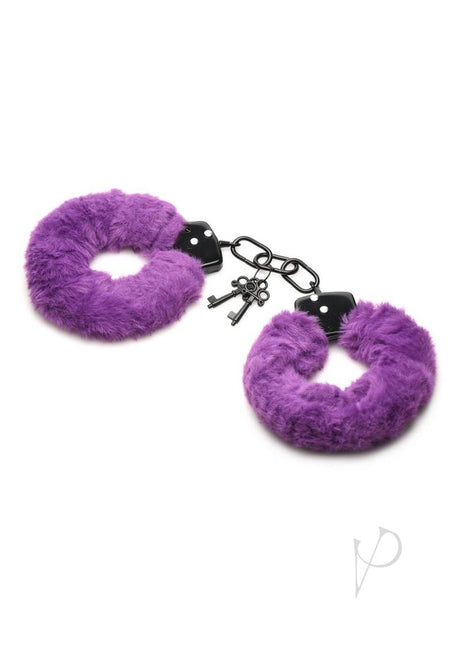 Master Series Cuffed in Fur Furry Handcuffs - Purple