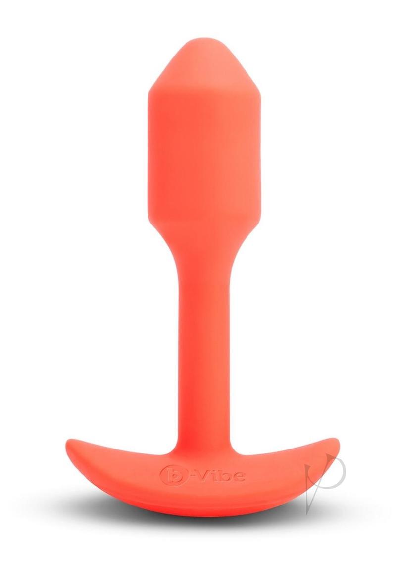 B-Vibe Vibrating Snug Plug Rechargeable Silicone Anal Plug - Small - Orange