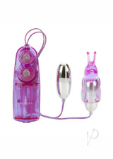 Dual Bunny Teaser Bullet with Wired Remote Control - Purple