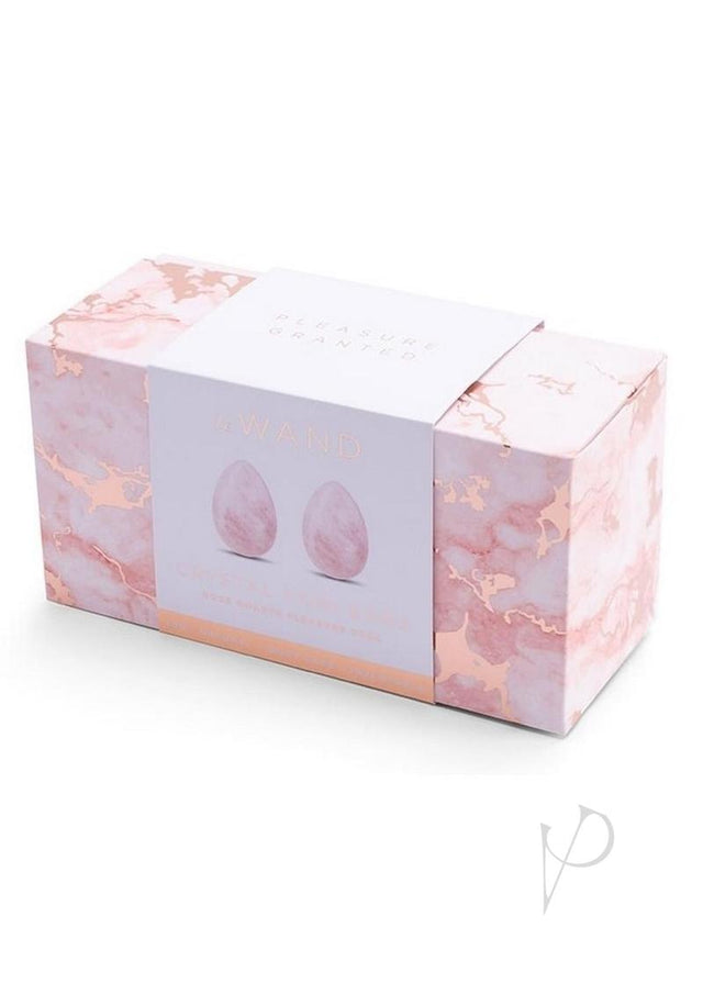 Le Wand Crystal Yoni Eggs Silicone Kegal Balls - Rose Quartz