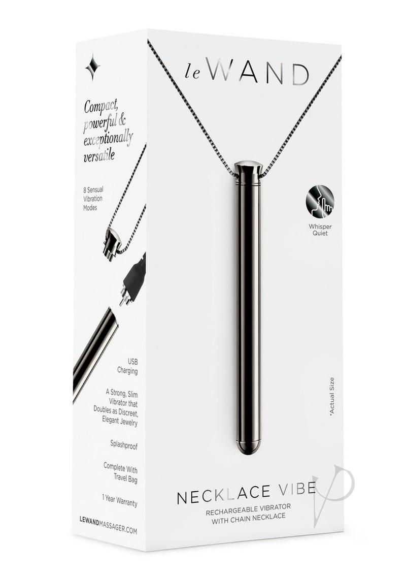 Le Wand Vibrating Necklace Rechargeable Silicone Discreet Vibrator Black