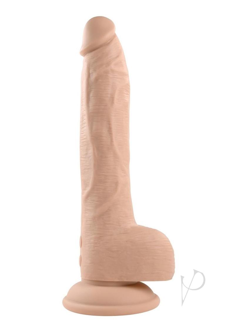 Thrust In Me Rechargeable Silicone Thrusting Vibrating Realistic Dong with Remote Control - Vanilla