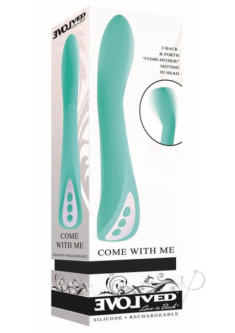 Come With Me Rechargeable Silicone Vibrator - Green