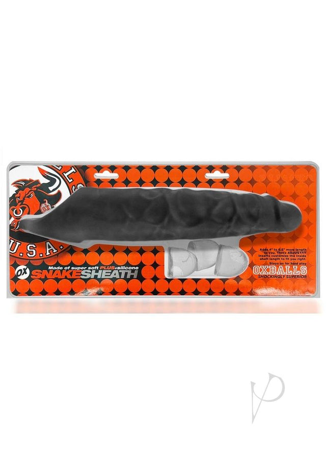 Snake Deep-Reacher Silicone Cocksheath - Black Ice