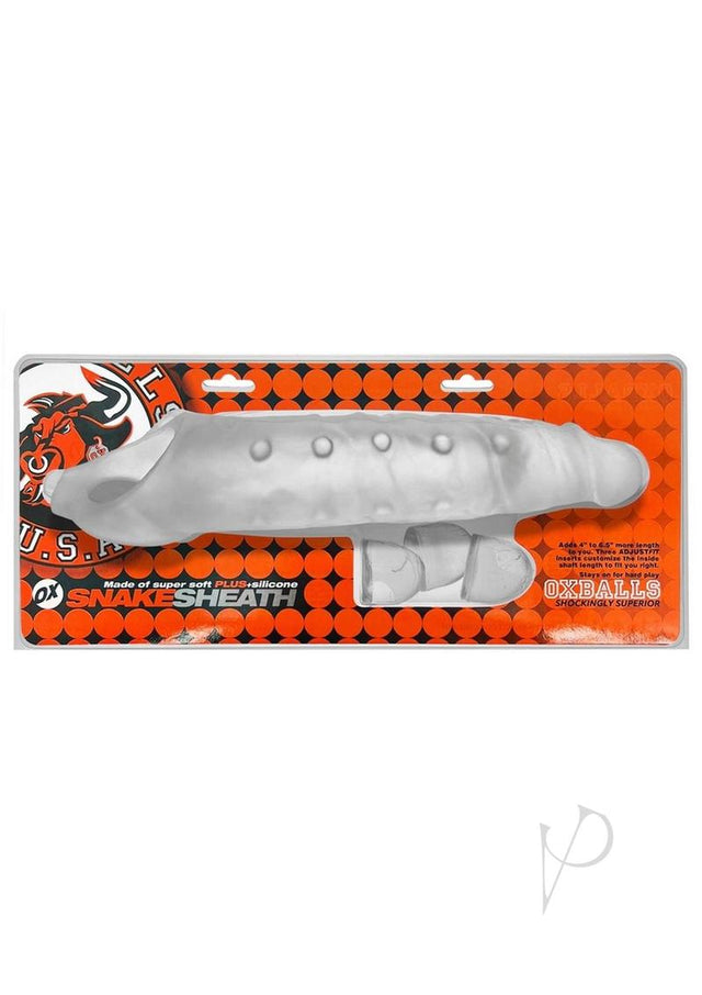 Snake Deep-Reacher Silicone Cocksheath - Clear Ice