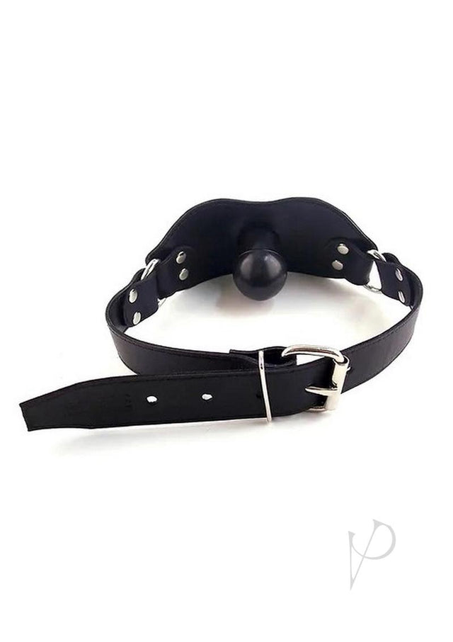 Rouge Strap-on Leather Gag with Dong - Black