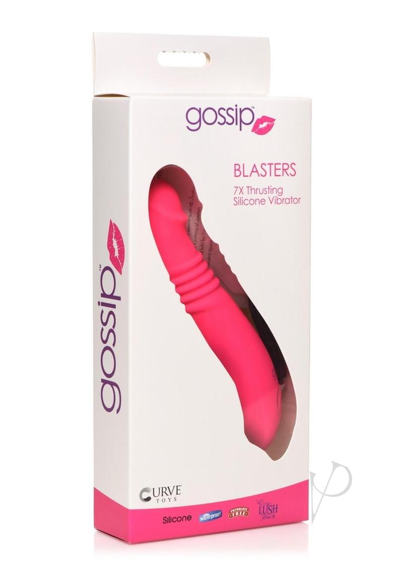 Gossip Blasters 10X Rechargeable Silicone Thrusting Vibrator - Magenta