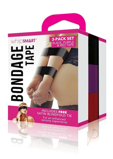 Whipsmart Bondage Tape 150ft with Silky Blindfold - Multi Color