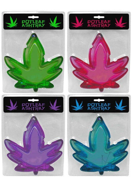 Pot Leaf Ashtray (4 Pack) - Assorted Colors