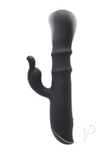 Ringmaster Rechargeable Silicone Rabbit Vibrator - Black