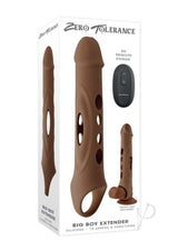 Zero Tolerance Big Boy Extender Rechargeable Silicone Penis Extension with Remote - Chocolate