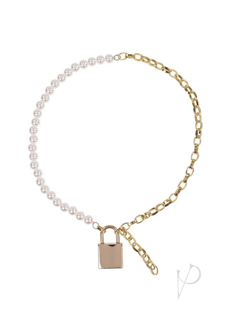 Sex and Mischief Pearl Day Collar - White/Gold