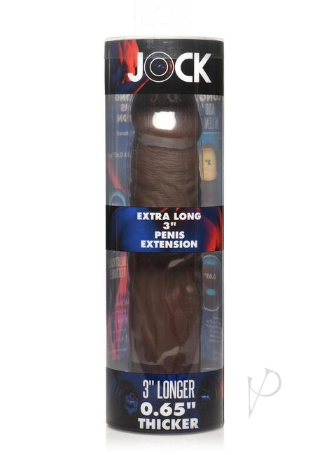 JOCK Extra Long Penis Extension Sleeve 3in - Chocolate