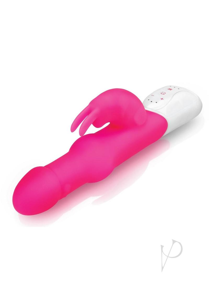Rabbit Essentials Silicone Rechargeable Pearls Rabbit Vibrator - Hot Pink