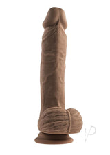 Full Monty Silicone Rechargeable Realistic Dildo with Remote Control 9in - Chocolate