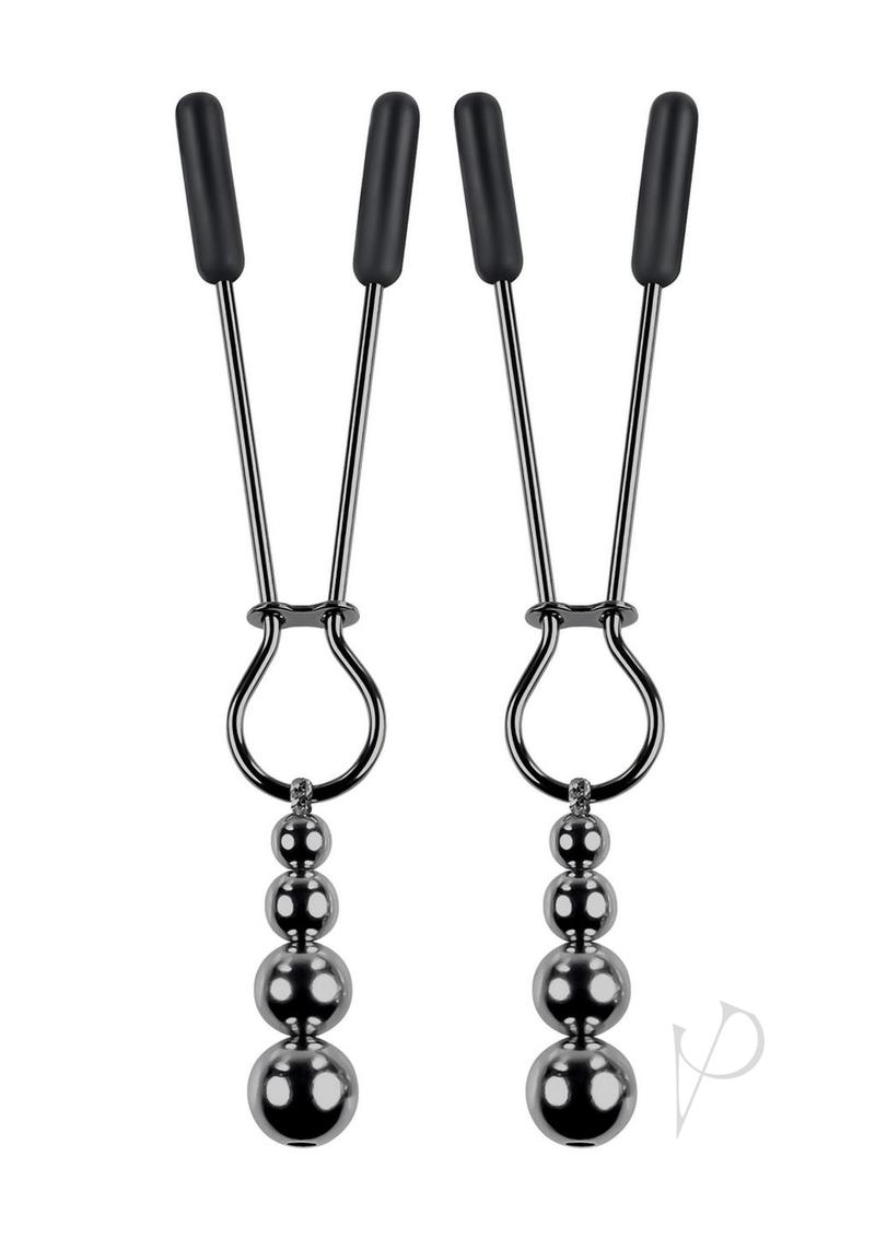 Selopa Beaded Nipple Clamps - Black Chrome