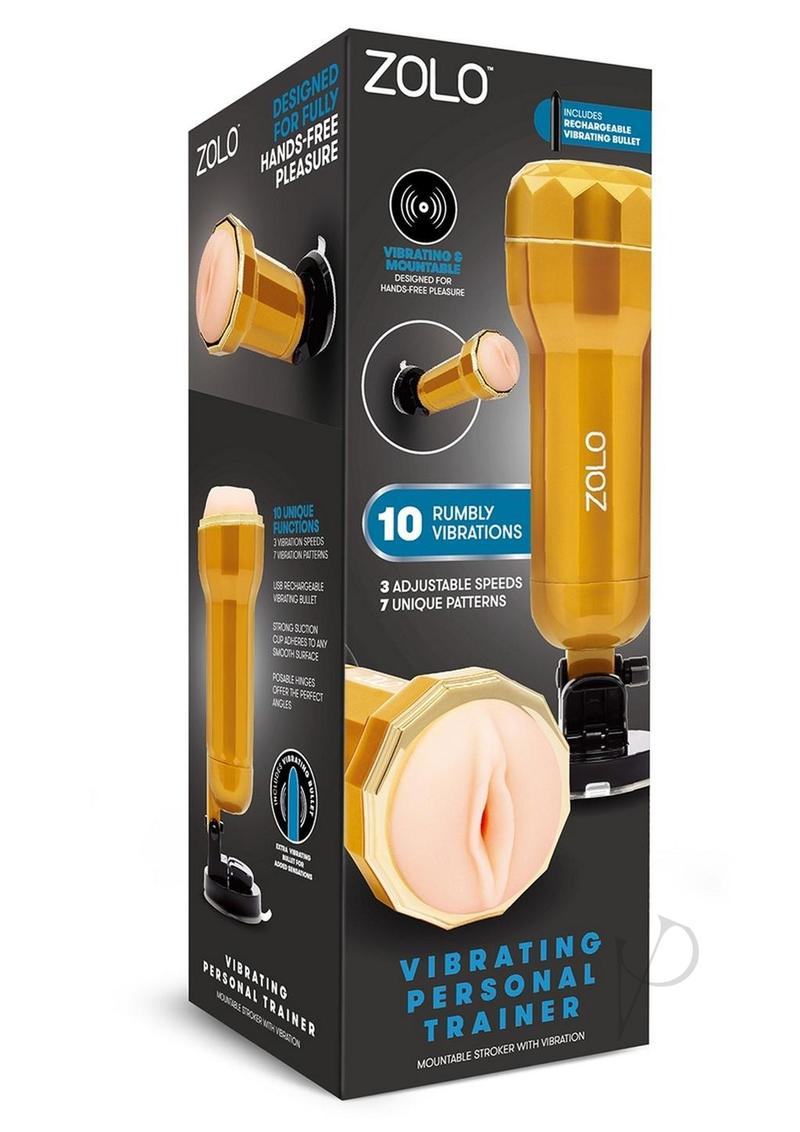 Zolo Vibrating Mountable Stroker - Gold