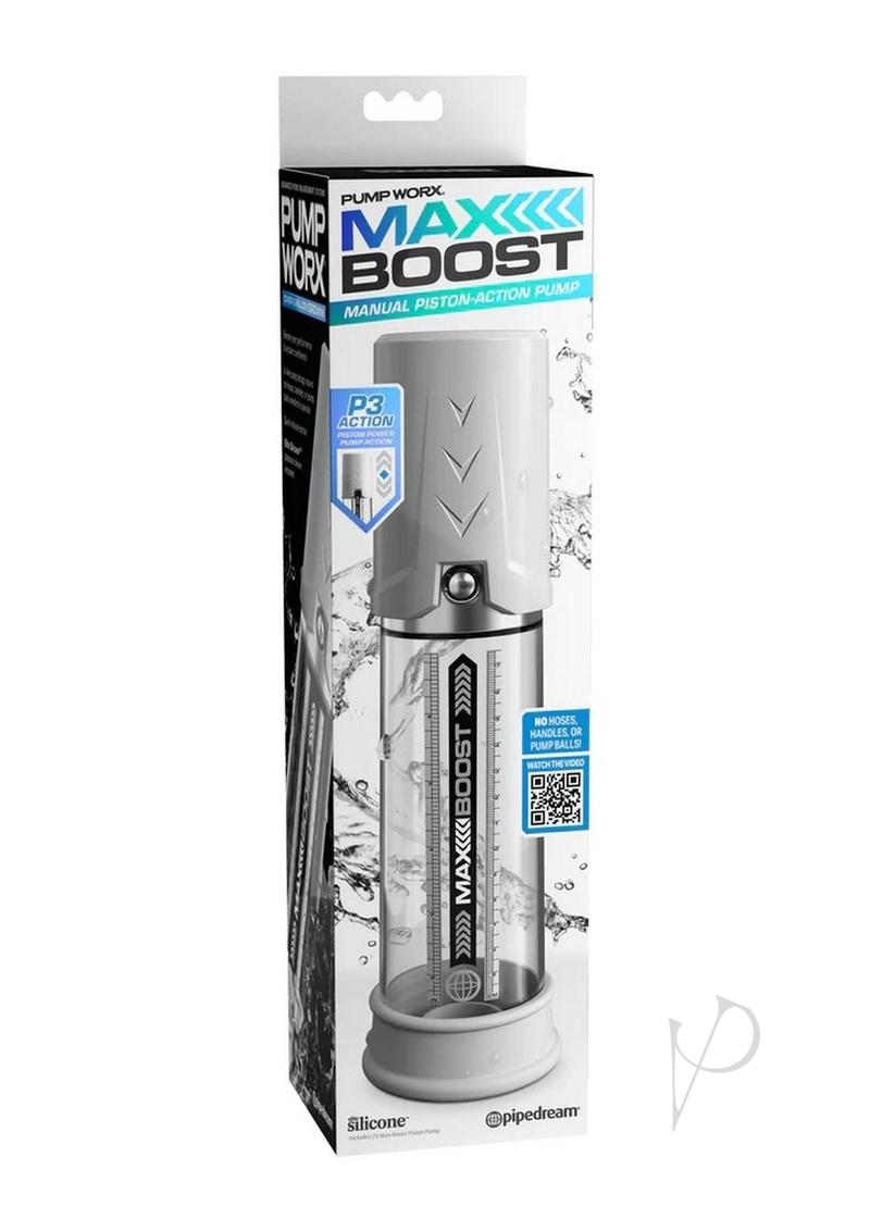 Pump Worx Max Boost Penis Pump - White/Clear