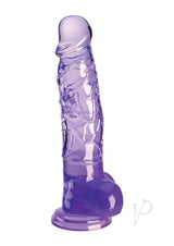 King Cock Clear Dildo with Balls 8in - Purple