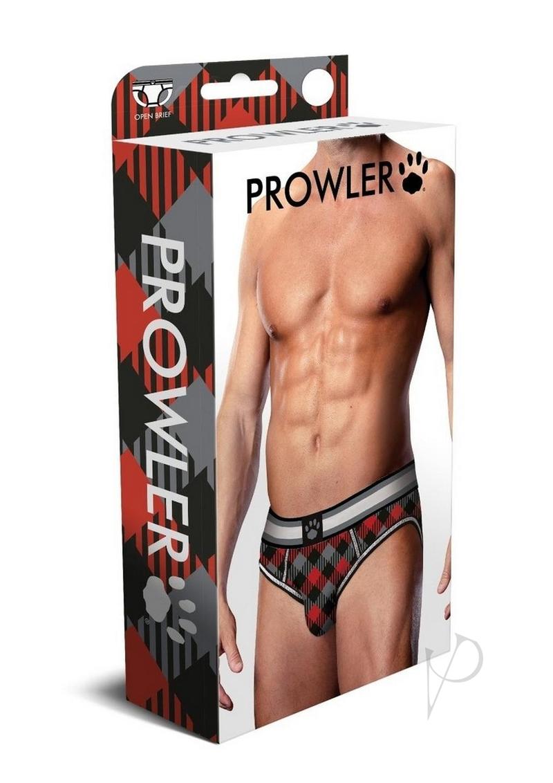 Prowler Tartan 1 Open Brief - Small - Black/Red