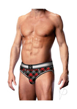 Prowler Tartan 1 Open Brief - Large - Black/Red