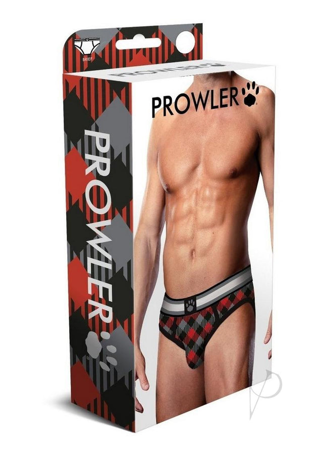 Prowler Tartan 1 Brief - Small - Black/Red