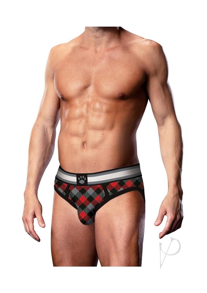 Prowler Tartan 1 Brief - Small - Black/Red