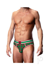 Prowler Tartan 2 Open Brief - Small - Green/Red