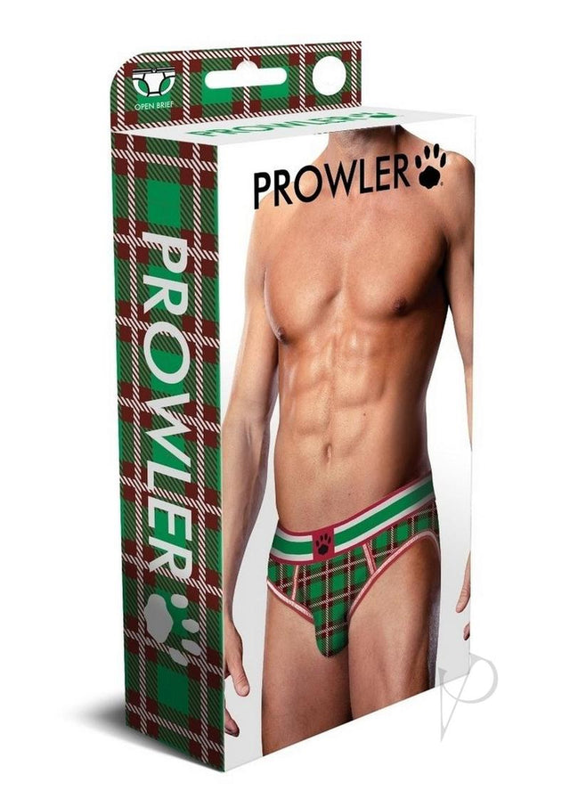 Prowler Tartan 2 Open Brief - Large - Green/Red