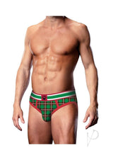 Prowler Tartan 2 Brief - Large - Green/Red