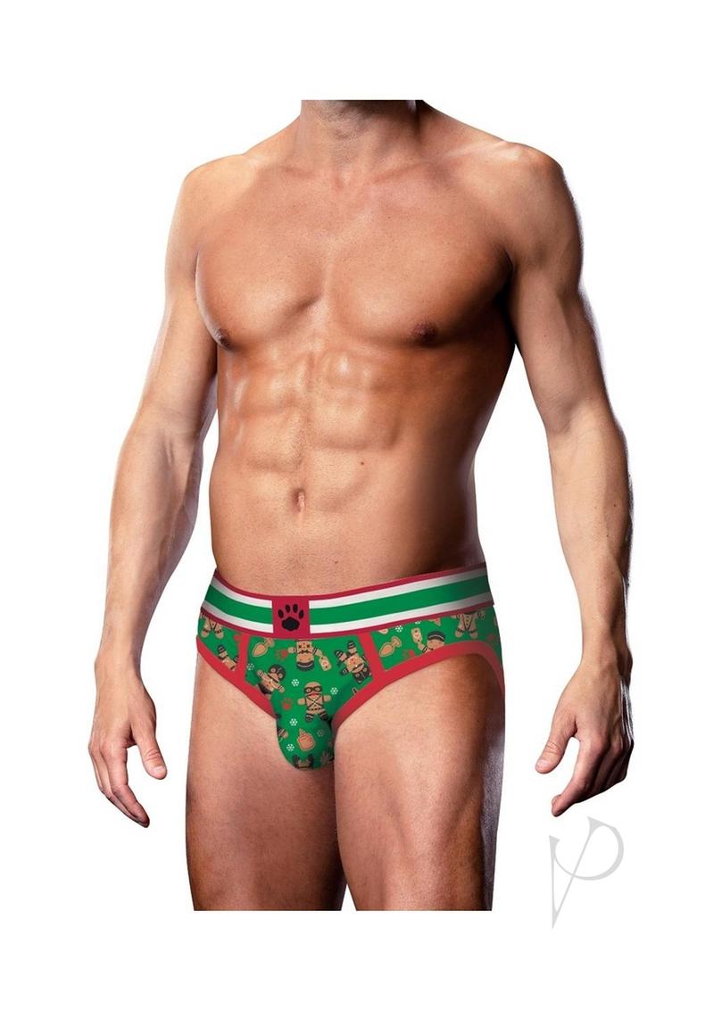 Prowler Gingerbread Brief - Small - Green/Red