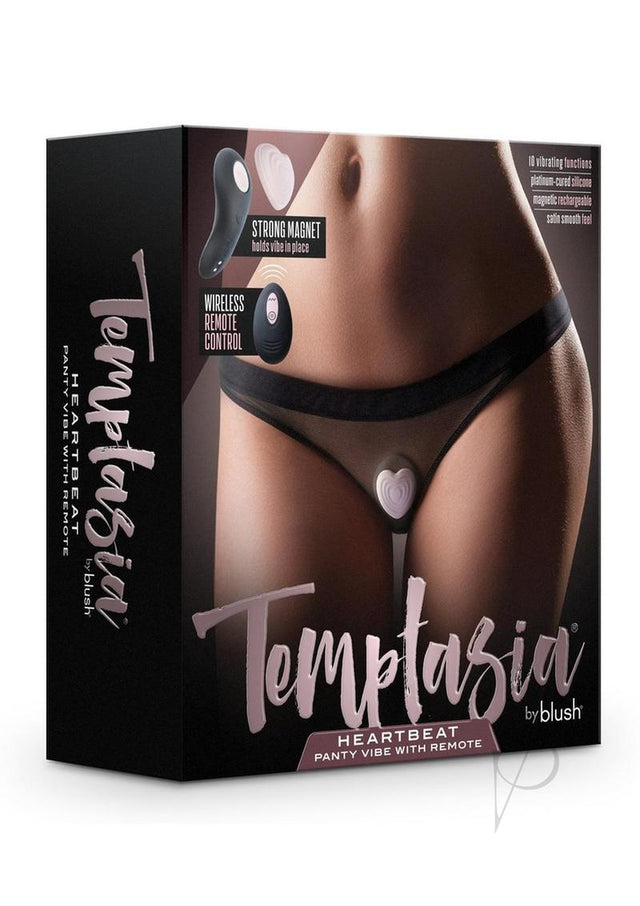 Temptasia Heartbeat Rechargeable Silicone Panty Vibe with Remote - Pink