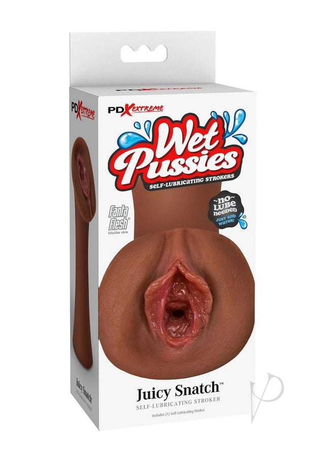 PDX Extreme Wet Pussies Juicy Snatch Self Lubricating Stroker - Chocolate