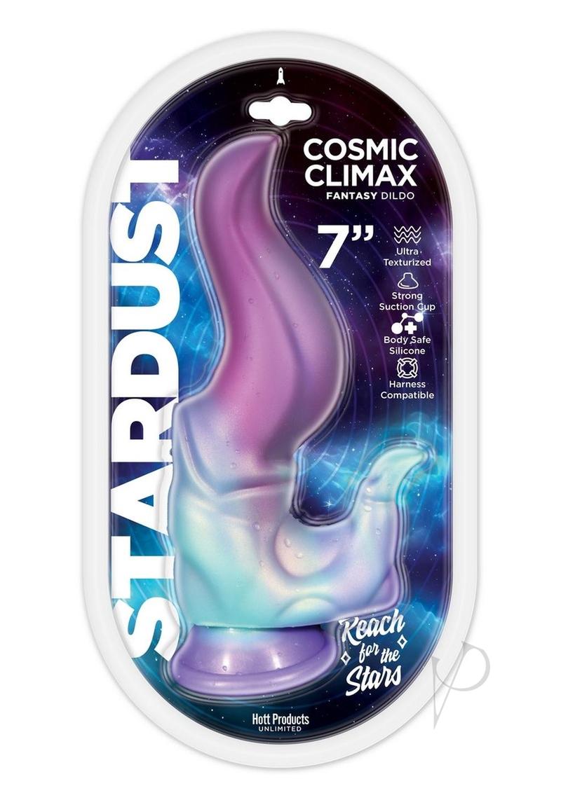 Stardust Cosmic Climax Silicone Dildo with Suction Cup 7in - Multicolor