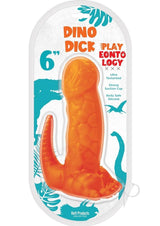 Playeontology Dino Dick Silicone Dildo with Suction Cup 6in - Orange