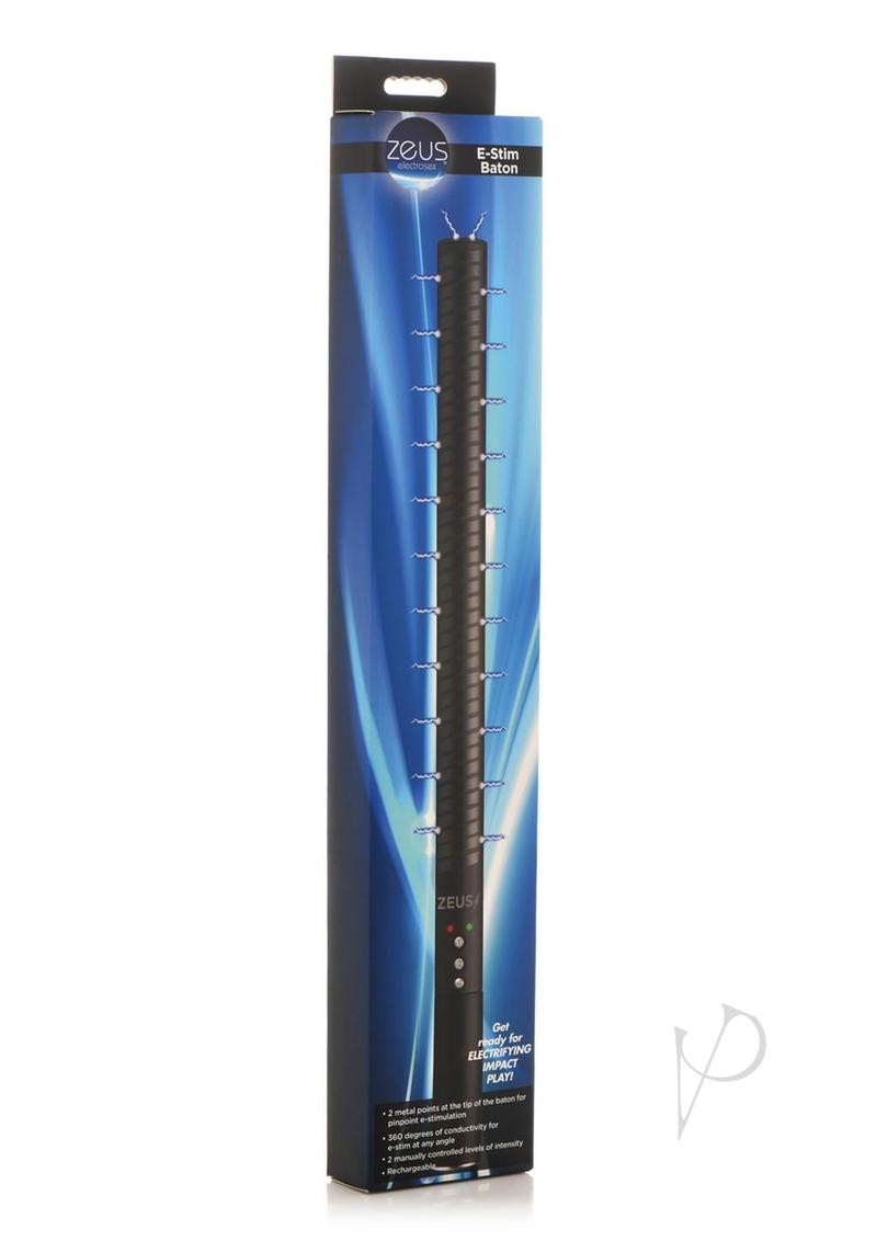 Zeus Electrosex E-Stim Baton - Black/Silver