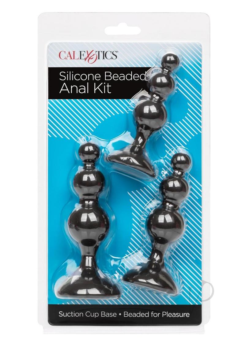 Anal Toys Silicone Beaded Anal Kit - Black