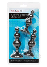 Anal Toys Silicone Beaded Anal Kit - Black