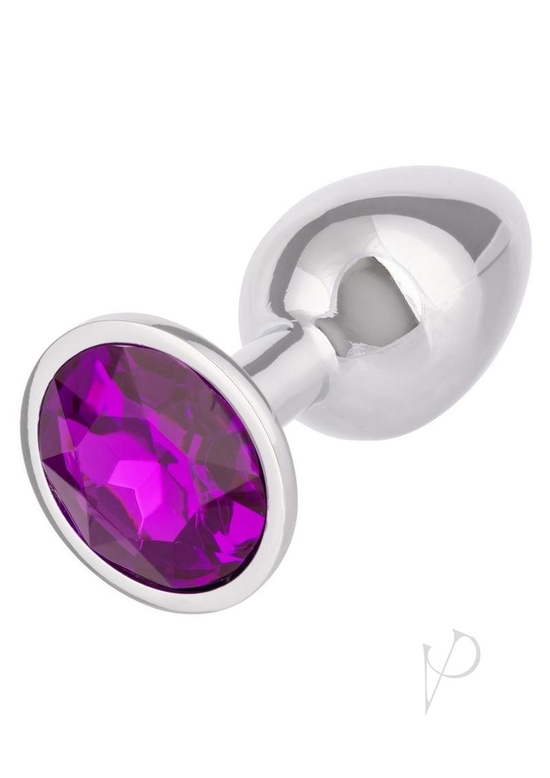 Jewel Amethyst Aluminum Anal Plug - Small - Purple