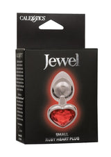 Jewel Ruby Heart Aluminum Anal Plug - Small - Red