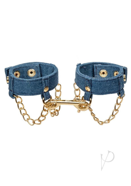 Ride `em Premium Denim Collection Wrist Cuffs - Blue