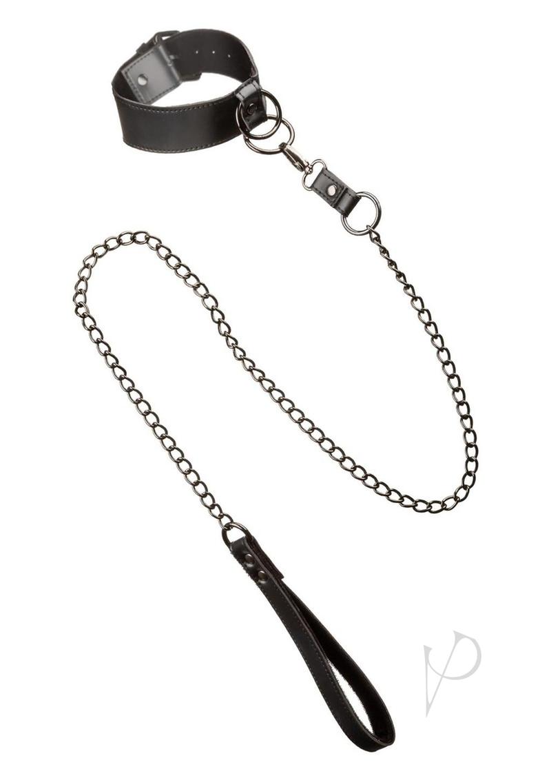 Euphoria Collection Collar with Chain Leash - Black