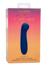 Cashmere Satin G Rechargeable Silicone G-Spot Vibrator with Clitoral Stimulator - Blue